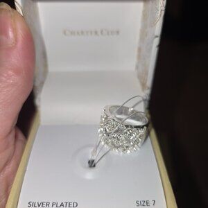 Brand new charter club pav silver plated ring size 7